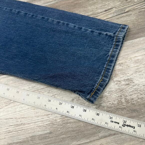 Levis 505 Dark Wash Blue Mens 36x30‎ Regular Straight Faded Denim Jeans Red Tab - Picture 8 of 12
